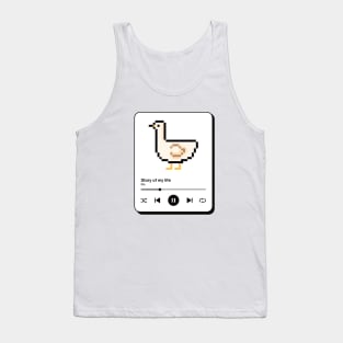 'Story of my life' Cute Duck Music Player Design Tank Top